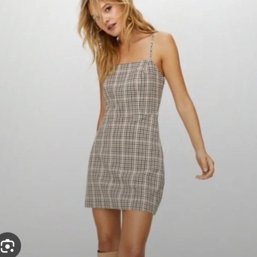 Aritzia Wilfred Plaid Spaghetti Strap Isabelle Dress size 0